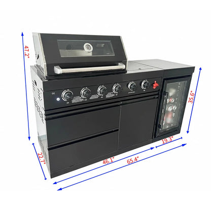 US in Stock All Weather Resistant Modular Outdoor Kitchen Stainless Steel BBQ Cabinets Island for Garden Cooking