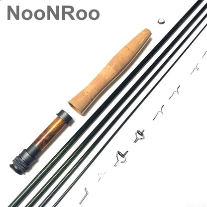 Fly Rod Combo Kit, Fast Action Fly Blank, A Grade Cork Grip, Fishing Rod Combo, IM8, 8ft, 6Inch, 4Wt, 4Pcs NooNRoo