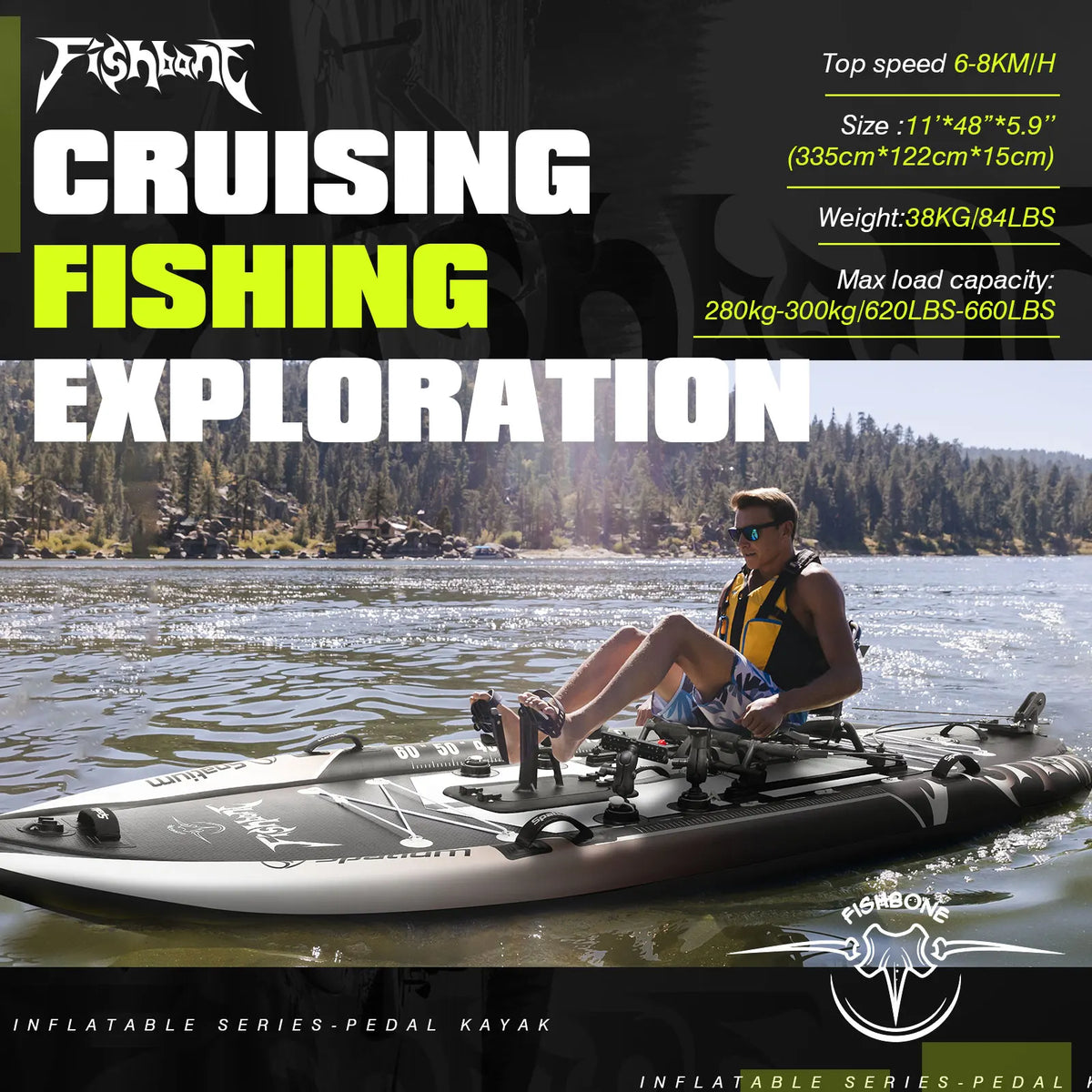 Spatium US Local Warehousedrive Drop Stitch 0.9PVCInflatable Fishing Kayak with Seat Resistant to Seawater Corrosion for Fishing