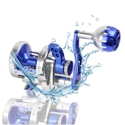 High Density Slow Jigging Saltwater Reel with 30KG Max Drag Trolling Service 6.3:1 Gear Ratio Aluminum Fishing Reel