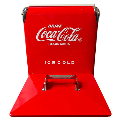 Vintage Iron Coca Ice Chest Beverage Cooler Bottle Opener 14QT Portable Cooler with Handle for Camping Beach RV BBQ Fishing