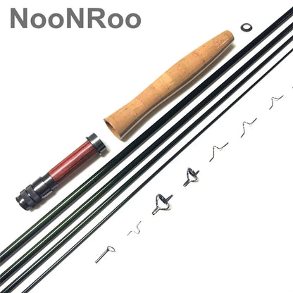 Fly Rod Combo Kit, Fast Action Fly Blank, A Grade Cork Grip, Fishing Rod Combo, IM8, 8ft, 6Inch, 4Wt, 4Pcs NooNRoo
