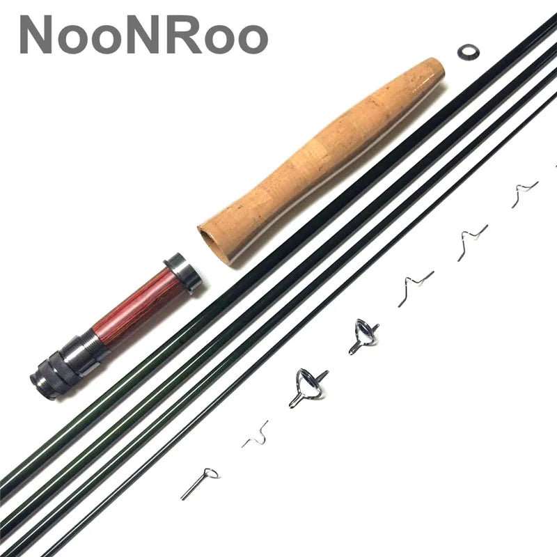 Fly Rod Combo Kit, Fast Action Fly Blank, A Grade Cork Grip, Fishing Rod Combo, IM8, 8ft, 6Inch, 4Wt, 4Pcs NooNRoo