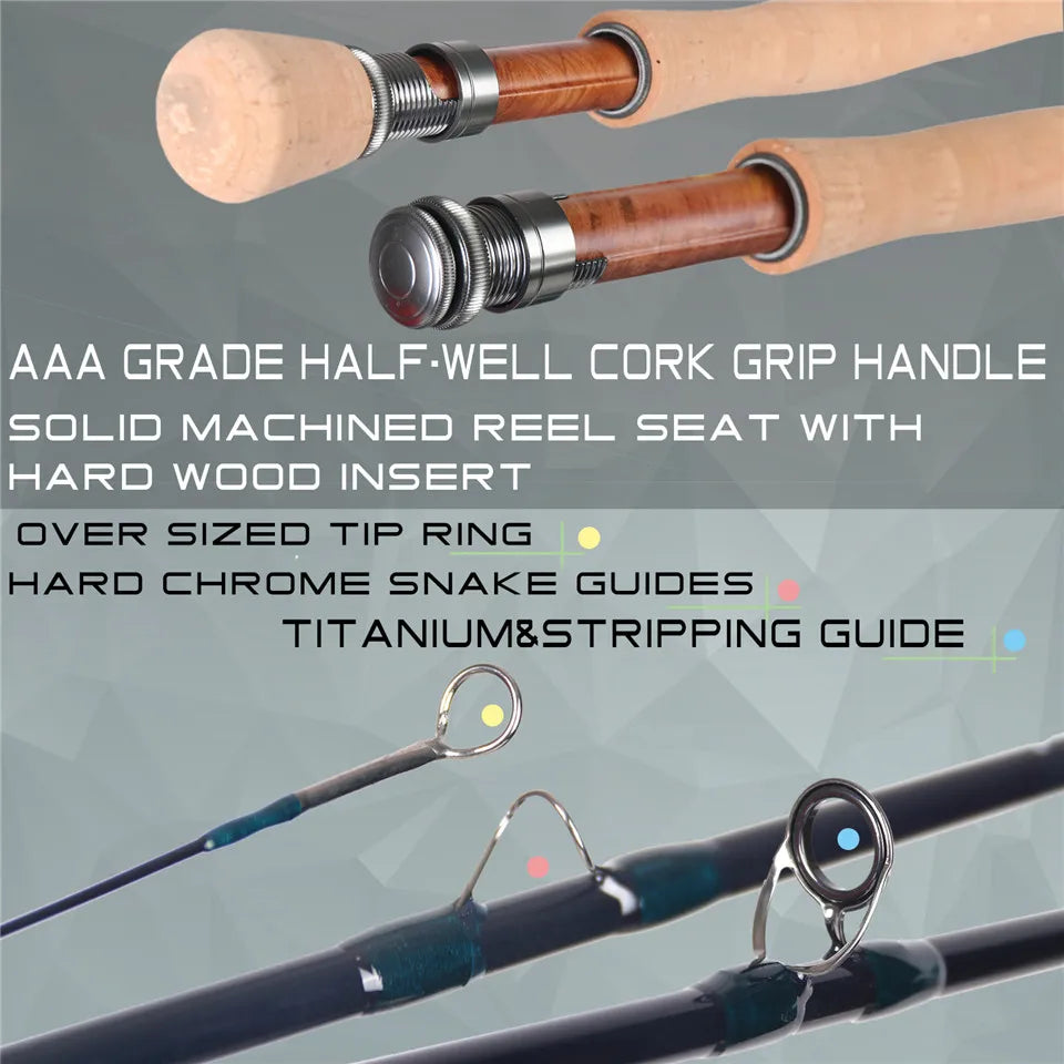 Maximumcatch V-Traveler 9FT 5-8wt Fly Fishing Rod Graphite IM10 Carbon Fiber 7PCS Fast Action Travel Fly Rod