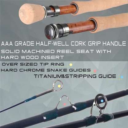 Maximumcatch V-Traveler 9FT 5-8wt Fly Fishing Rod Graphite IM10 Carbon Fiber 7PCS Fast Action Travel Fly Rod