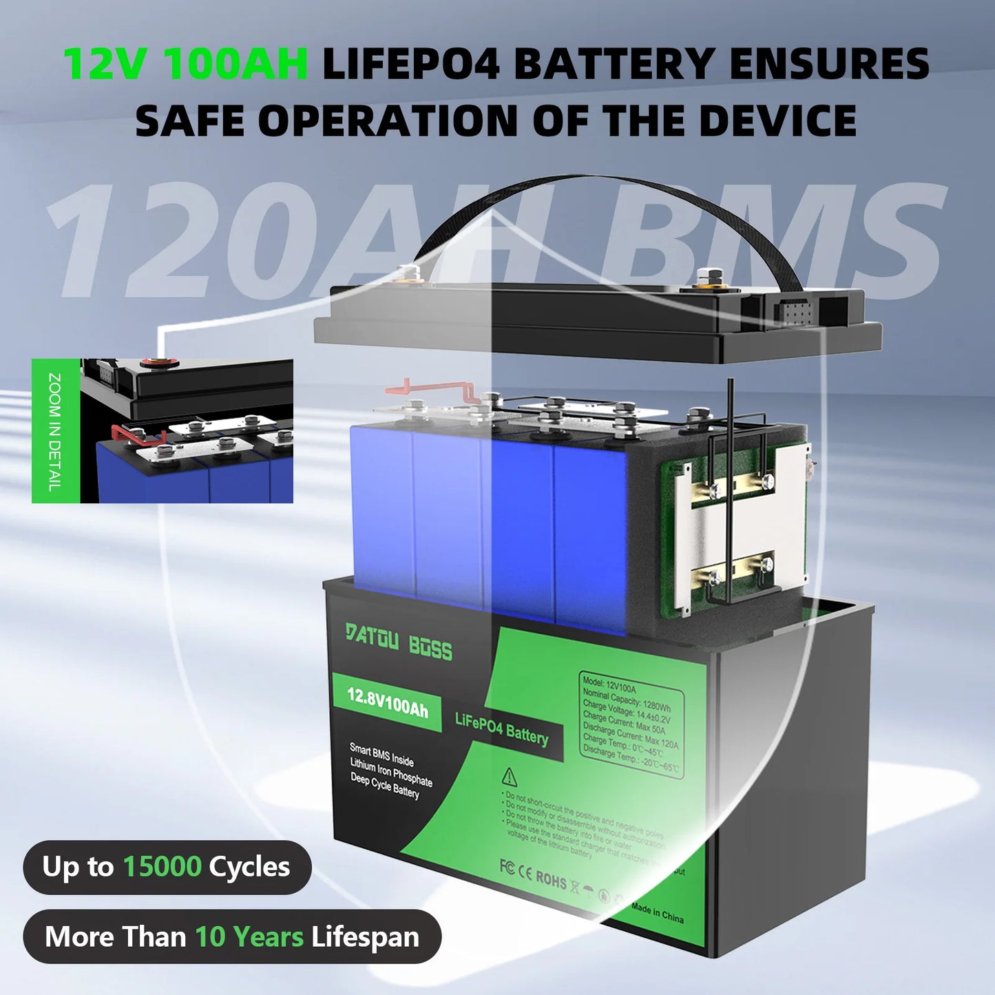 USA EU STOCK NO TAX 12V 100ah LIFEPO4 Battery Built-in BMS for RV Car Boat and Fishing Batteries Lithium Ion Batteries Pack
