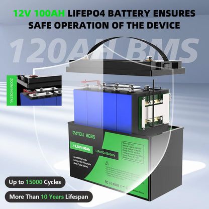 USA EU STOCK NO TAX 12V 100ah LIFEPO4 Battery Built-in BMS for RV Car Boat and Fishing Batteries Lithium Ion Batteries Pack