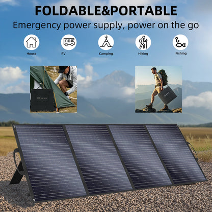 Portable 200W Foldable Solar Panel for Power Station Use Camping Solar Panel Off-grid Solar Panel