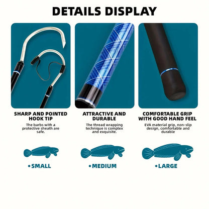 Topline Tackle Wholesale Ocean Deap Sea Fishing Gaff  Glass Deep Sea Boat Fishing Gaff Hook