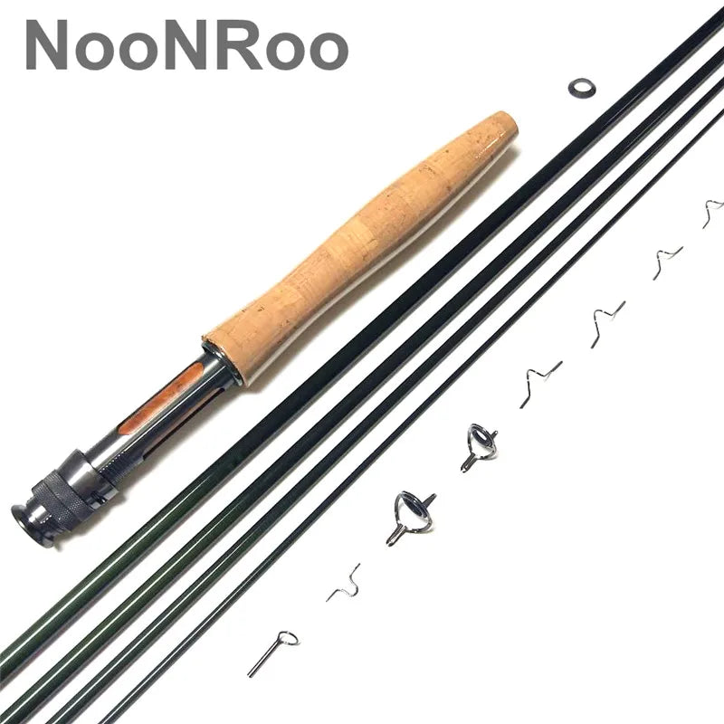 NooNRoo IM8 8ft 6inch 4pc 1wt  Fly Rod DIY Cambo Kit  fast Action fly blank with A Grade Cork Grip Fly fishing rod combo