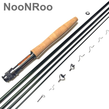 Fly Rod Combo Kit, Fast Action Fly Blank, A Grade Cork Grip, Fishing Rod Combo, IM8, 8ft, 6Inch, 4Wt, 4Pcs NooNRoo