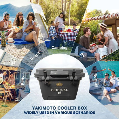 20 Liter Gray Classic Rotational Molding Portable Cooler Box Travel Party Ceremony Camping Fishing Sports Medical Household