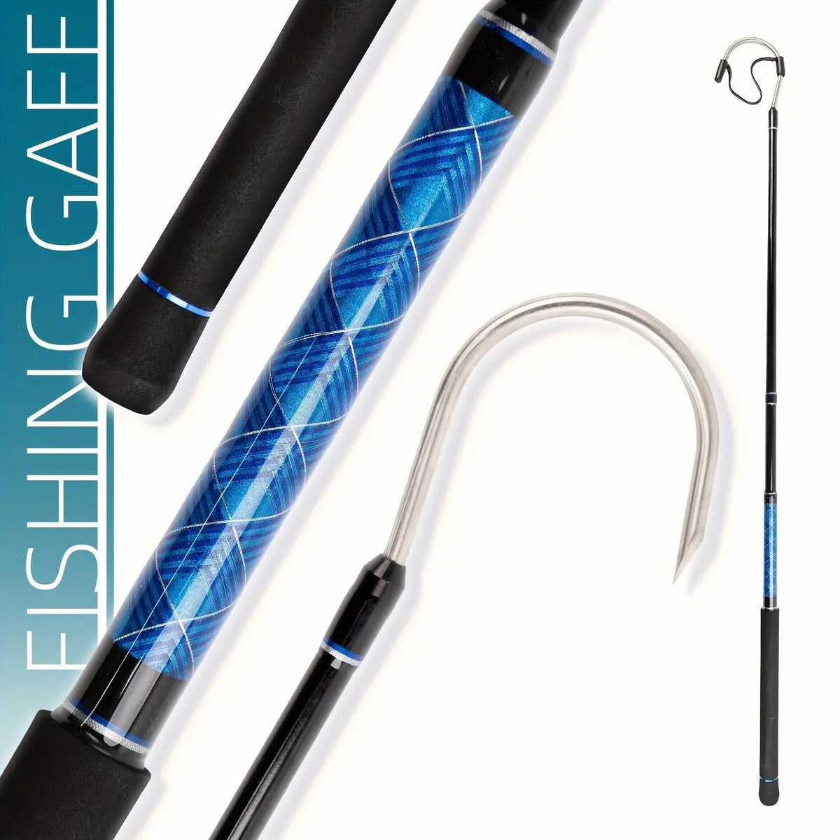 Topline Tackle Wholesale Ocean Deap Sea Fishing Gaff  Glass Deep Sea Boat Fishing Gaff Hook