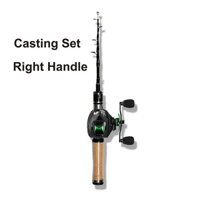 Travel Fishing Rod 1.25 m 1.5 m  Telescopic Fishing Rod 2-7 g Lure Weight Ultralight Carbon Spinning Rod Trout Fishing Set