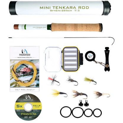 Maximumctach 8-12ft Mini Tenkara Fly Fishing Rod 6:4 7:3 Action 9/15/16Sec Telescoping Tenkara Fly Rod