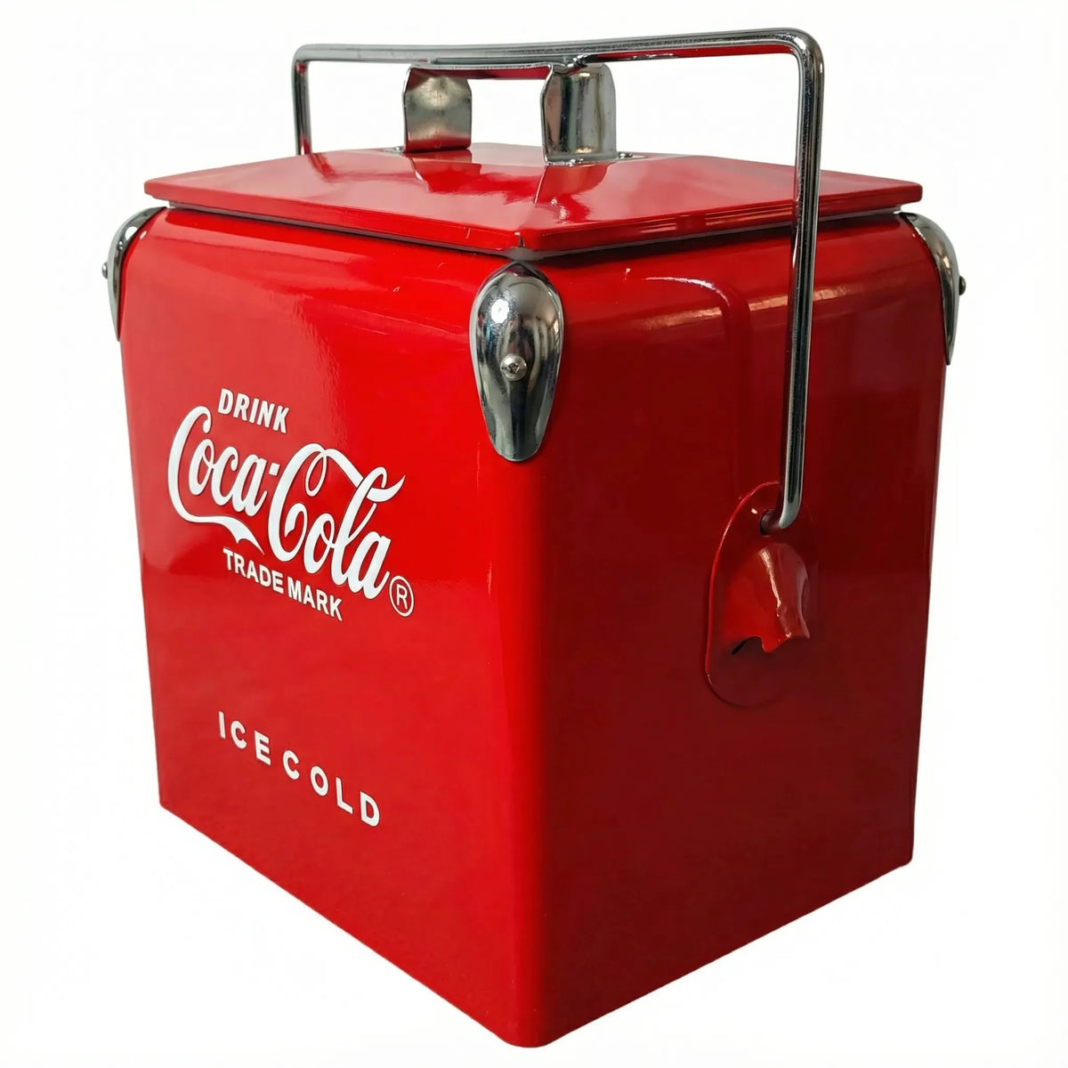 Vintage Iron Coca Ice Chest Beverage Cooler Bottle Opener 14QT Portable Cooler with Handle for Camping Beach RV BBQ Fishing