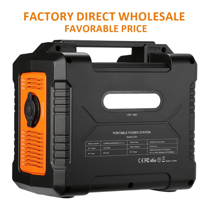 Spot Wholesale 300W Small Silent Outdoor Portable Energy Backup Power Supply Solar Generator Electric Power Station for Camping
