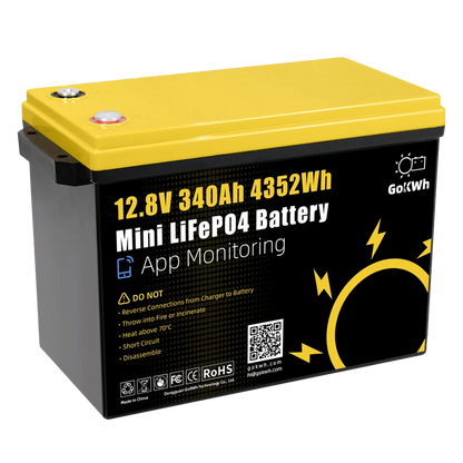 GoKWh Solar 12v 100ah Lifepo4 Battery Pack 24v 100ah 200ah 300ah Lithium Ion Battery Energy System for Camping Car RV Boat Ship