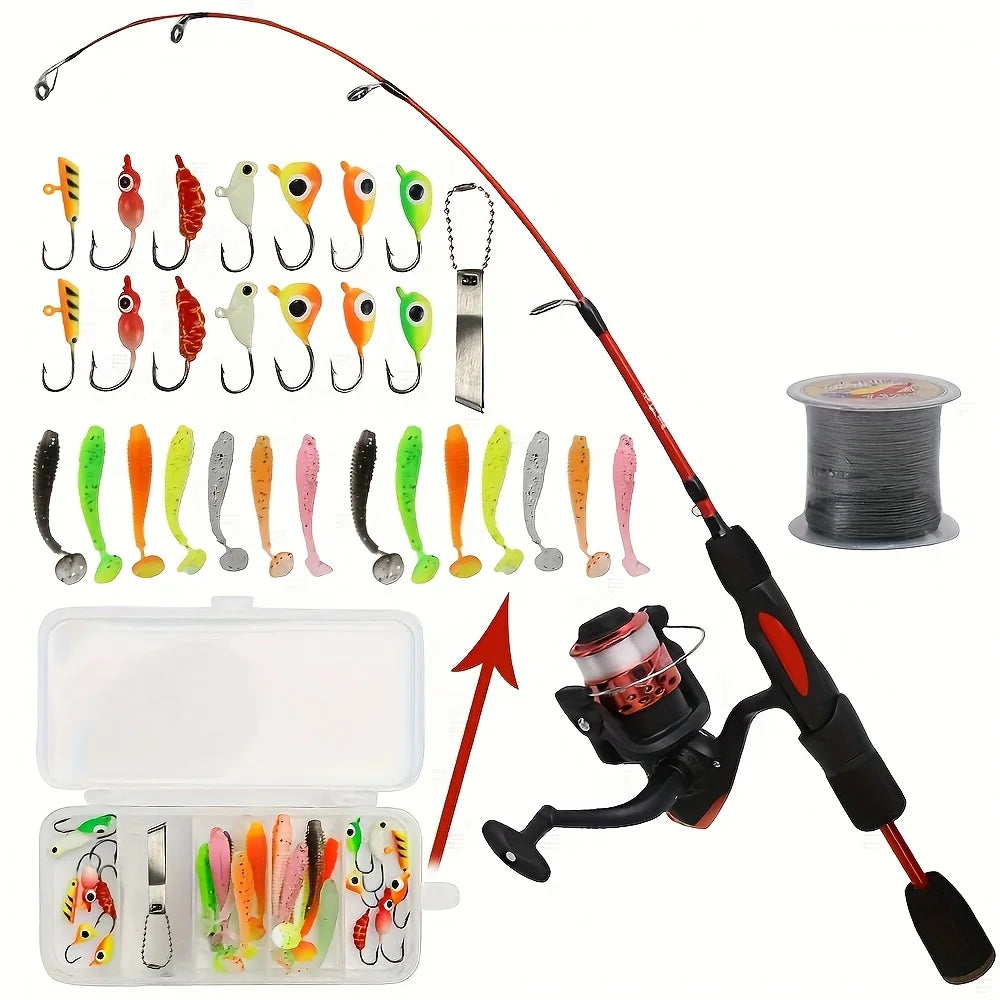 Topline Tackle Ultra Light 4 Piece Fishing Pole for Wholesales Soft Ice Fishing Rod Combo