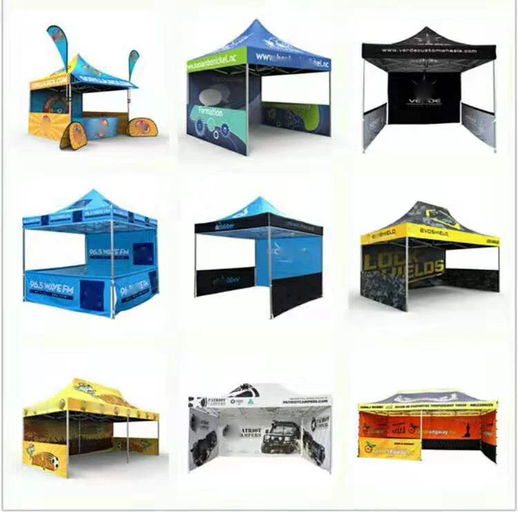 Custom Outdoor Square Tent 10x10 Waterproof Advertising Tent with Logo Printing Ideal for Trade Shows and Camping Events