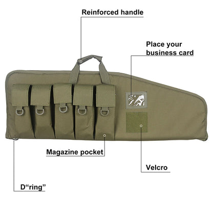 2-in-1 Tactical Hunting Fishing Rod Bag 38Inch Waterproof PVC Soft Case Padded Carry Bag for Outdoor Tactical Training