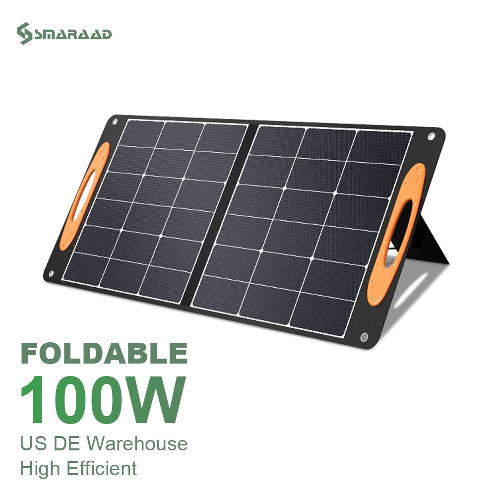 Foldable Solar Panel 100W Waterproof Portable Solar Generator 100W Foldable Energy Panel Mono Cells for Outdoor Camping