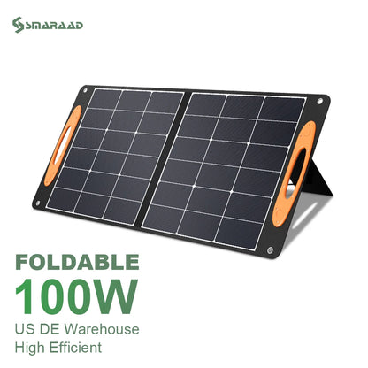 Foldable Solar Panel 100W Waterproof Portable Solar Generator 100W Foldable Energy Panel Mono Cells for Outdoor Camping