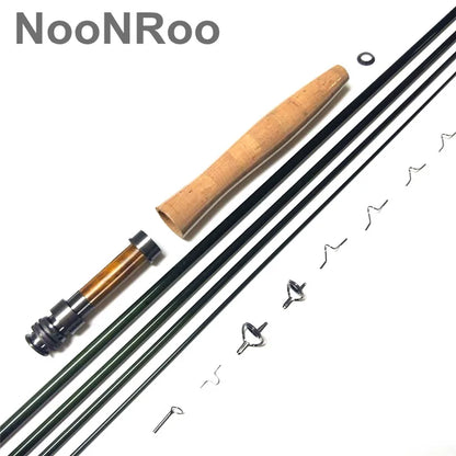 NooNRoo IM8 8ft 6inch 4pc 1wt  Fly Rod DIY Cambo Kit  fast Action fly blank with A Grade Cork Grip Fly fishing rod combo