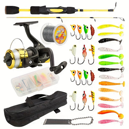 Topline Tackle Ultra Light 4 Piece Fishing Pole for Wholesales Soft Ice Fishing Rod Combo