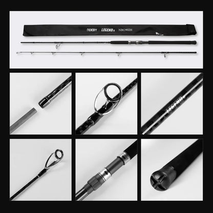 NOEBY  2.6m 2.75m 3.05m Stickbait Surf Spinning Rod 2 Section H XH Power Lure 40-160g Shore Jigging for Saltwater Sea Fishing Ro