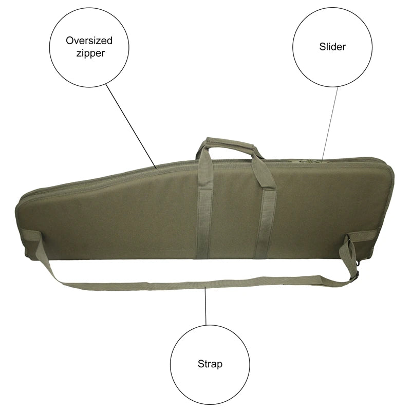 2-in-1 Tactical Hunting Fishing Rod Bag 38Inch Waterproof PVC Soft Case Padded Carry Bag for Outdoor Tactical Training