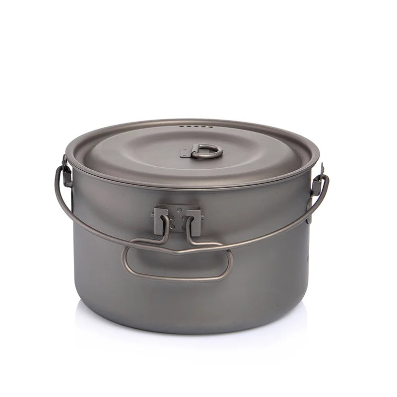 Widesea Camping Tableware Titanium Cookware Set Tourism Cauldron Outdoor Cooking Pot Picnic Kitchen Hiking Trekking