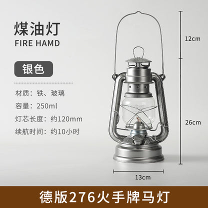 276 fire hand lantern outdoor camping lamp tent lighting lamp retro kerosene lamp atmosphere portable camping lamp