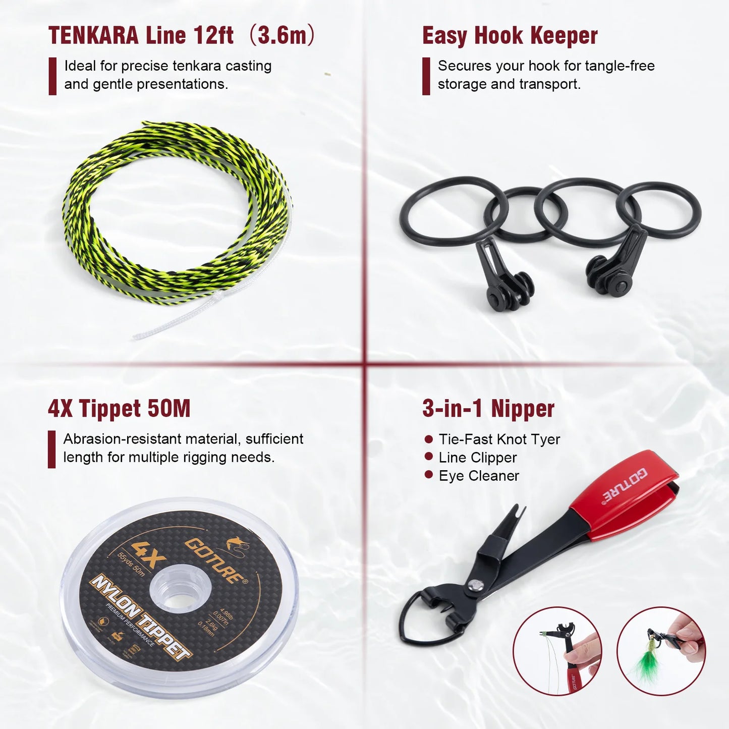 Goture Tenkara Fishing Kit 3.6m Rod with Spare Tip Section&Storage Bag Complete Beginner Tenkara Kit for Travel Hiking Camping