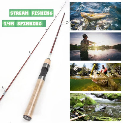 1.4M Glass Spinning Lure Rod Slow Lure Ultralight Rods Ultra Light Solid Tips Trout Stream Fishing Pesca Casting Rod