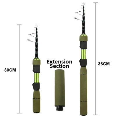 Carbon Telescopic Fishing Rod 1.8M UL Fishing Casting Rod With Variable Grip Fish Pole Fishing Tackle Accessories