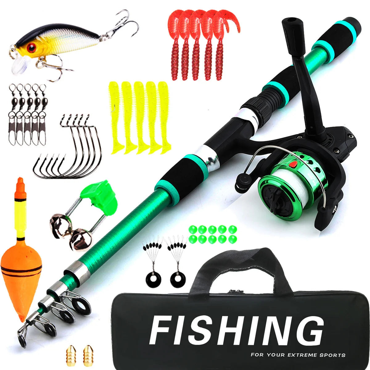 Ultra short rod wheel set 1.8m children's fishing rod and gear set