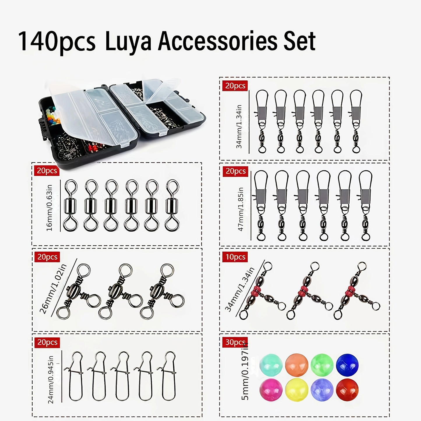 Fishing Tool Kit, Lure Accessories Set, Beginner Fishing Gear, Fishing Sinkers and Hooks, Portable Tackle Box, Complete Fishing
