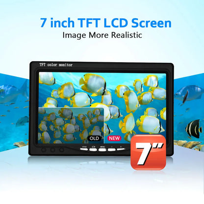 Fish Finder Underwater Fishing Camera Double Lamp 30LEDs 7Inch 15M 30M 50M IP68 Waterproof For ICE/Sea/River Fishing Fishfinder