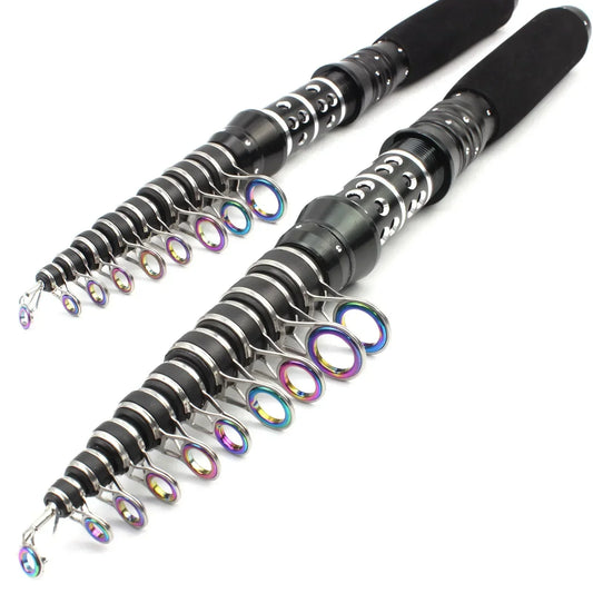 Carbon Fiber Telescopic Fishing Rod 1.5-3.0m Ultralight Spinning Rod Portable Travel Pocket Pole Ultrasshort Rock Fishing Rod