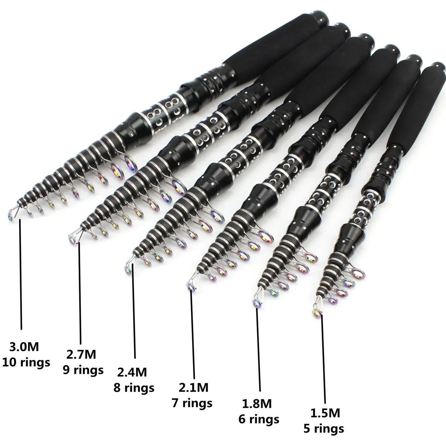 Carbon Fiber Telescopic Fishing Rod 1.5-3.0m Ultralight Spinning Rod Portable Travel Pocket Pole Ultrasshort Rock Fishing Rod
