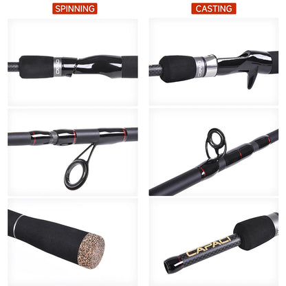 Professional Carbon Fiber Fishing Lure Rod 2.1/2.4/2.7M Ultra Light Spinning Casting Rod for Bass Pike Fishing Tackle Accessory