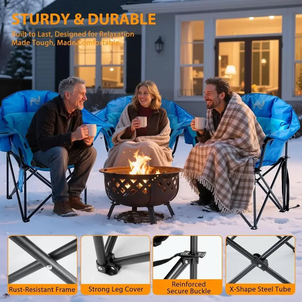Thick Padded Outdoor Heated Massage Chair for Adults - Ideal for Camping and Sports Activities