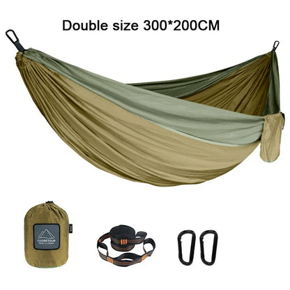 300*200cm Double size super light weight Portable Nylon Camping Hammock for outdoor Sleeping leisure