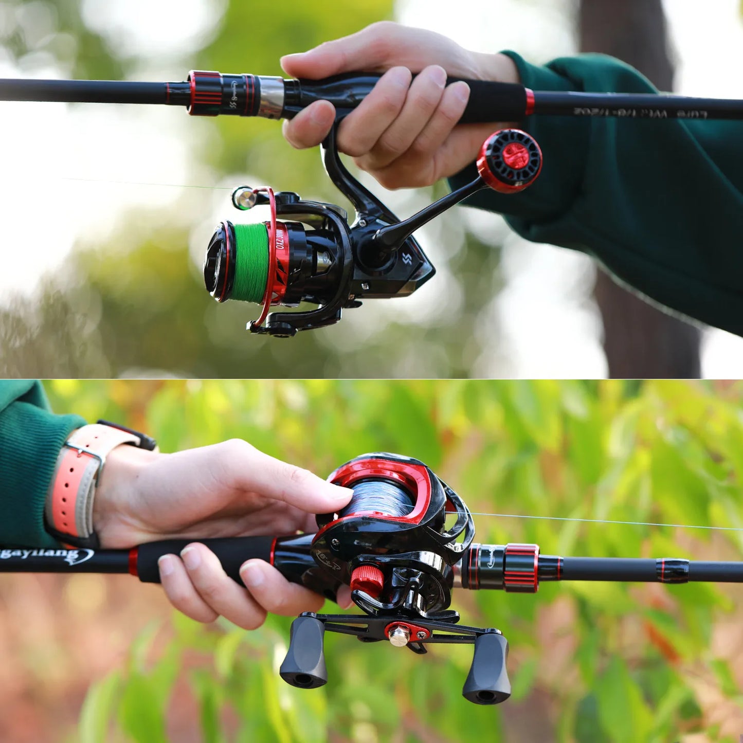 Sougayilang Fishing Rod UltraLight Carbon Fiber 1.8/1.98/2.1m Casting Rod and Pike Spinning Max Drag 8kg for Bass Trout Fishing