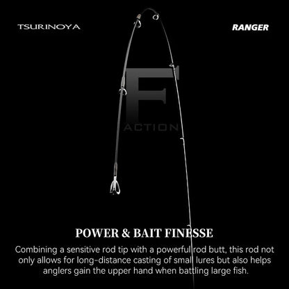 TSURINOYA Travel Fishing Rod RANGER 2.08m 2.09m 2.21m L-ML、ML-M FUJI A Guide Fast Action Portable Spinning Casting Bass Rod