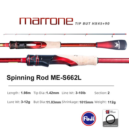 PURELURE MARRONE Spinning Rod and Casting Rod Combo High Carbon Universal Long Throwing Fishing Rod FUJI Ring Fast