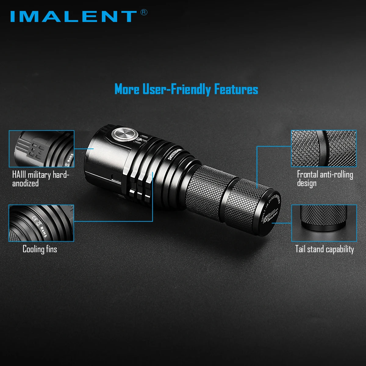 IMALENT MS03 EDC Powerful Flashlight 13000 Lumen Cree XHP70.2 LED Handlight Rechargeable Waterproof Torch for Camping Searching