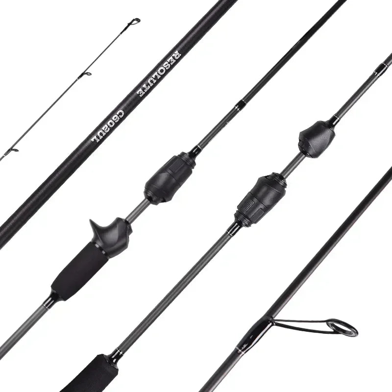 Mavllos Resolute  Carbon Bass Fishing Spinning Rod Lure 0.8-7g Line 2-6lb Toray 30T Solid Tip Fast Action Light BFS Casting Rod