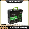 LiFePO4 Battery 24V 220Ah, 8000+ Cycle Life, Suitable for Solar Power Systems, RVs, Boats, Off-road Travel, and Fishing